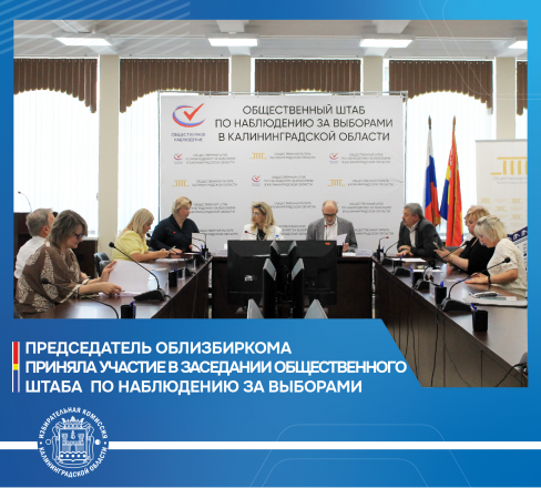 Председатель облизбиркома приняла участие в заседании Общественного штаба по наблюдению за выборами в Калининградской области